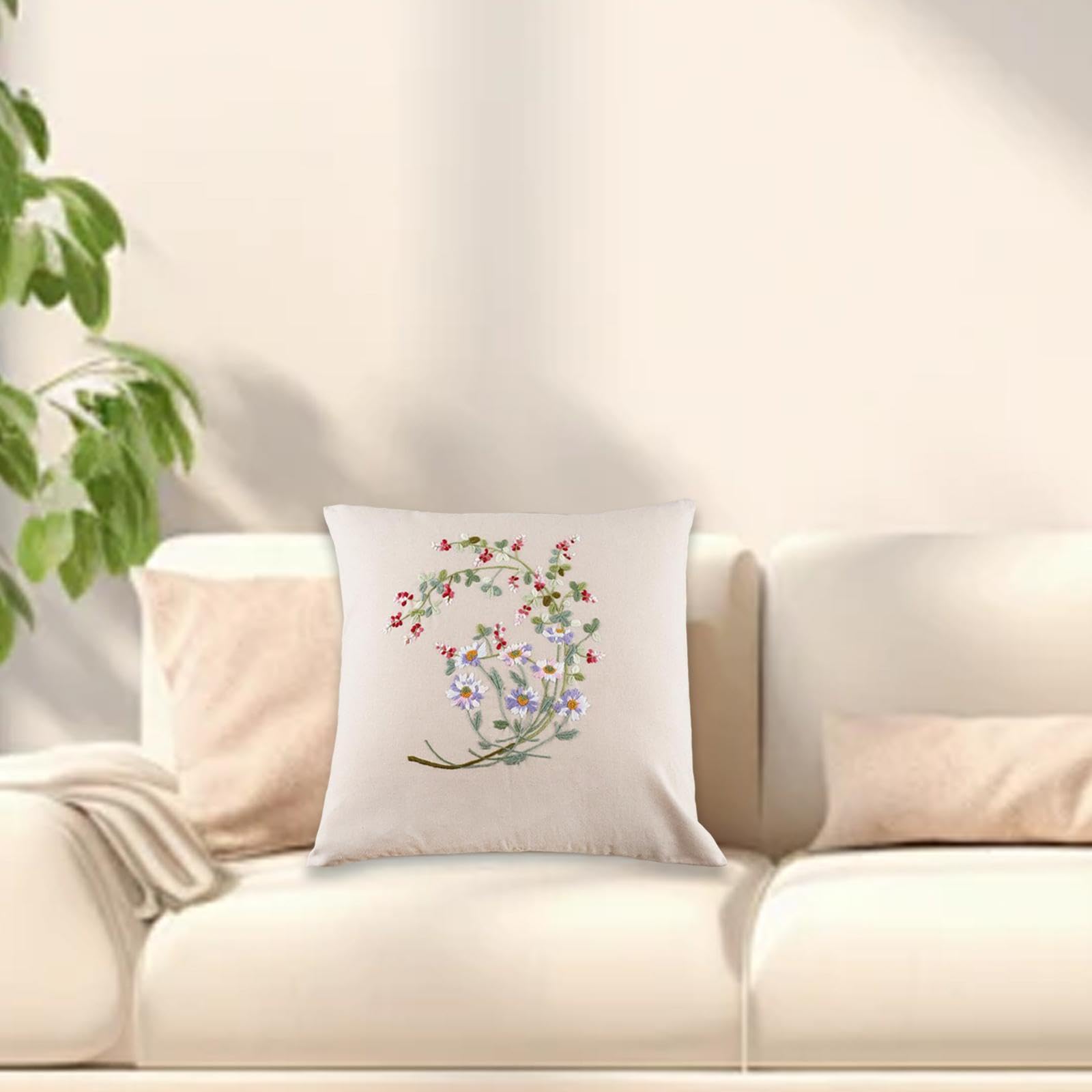 Amazon | Generic 手芸キット 花柄刺繍デザイン 枕カバー 自分で作る